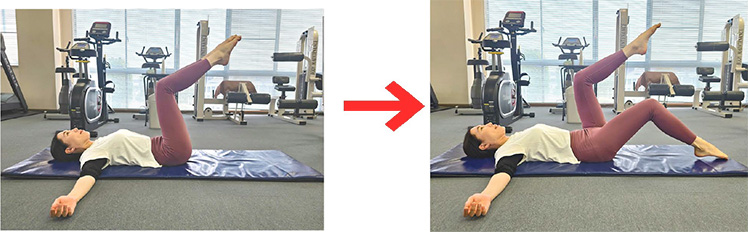 腸腰筋トレーニング 左右交互に10回×3セット
